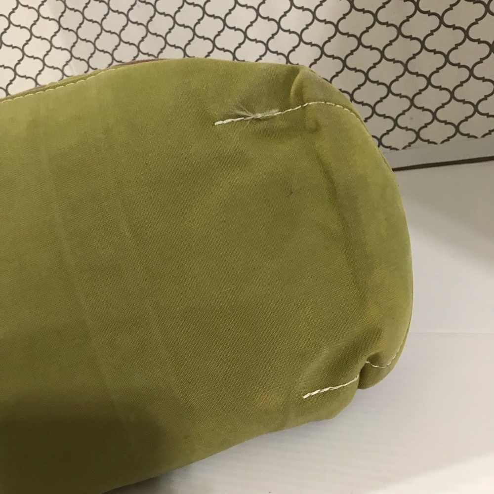 L.L.Bean Brown Canvas Tote with Olive Green Straps - Picture 6 of 9